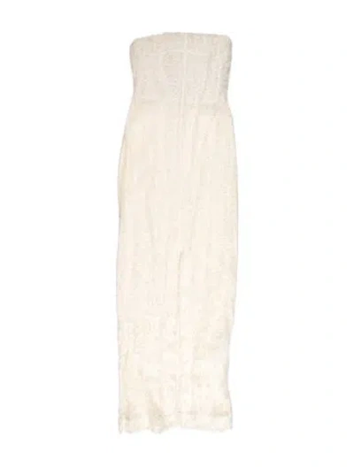 Pre-owned Totême Strapless Fil Coupe Dress Long Dress In Neutral