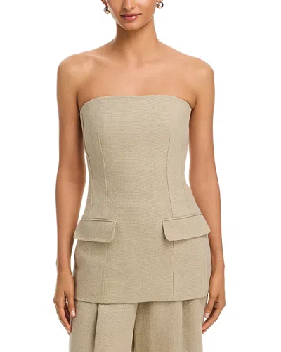 Totême Strapless Linen Top In Sand