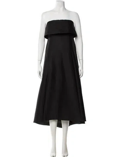 Pre-owned Totême Strapless Midi Length Dress In Black