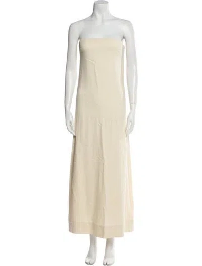 Pre-owned Totême Strapless Midi Length Dress In Neutral