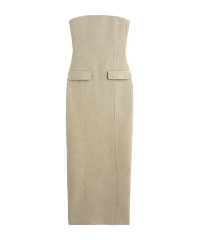 Totême Strapless Pocket Dress Beige In Pink
