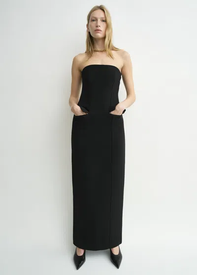Totême Strapless Pocket Dress Black Petite