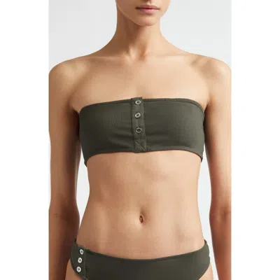 Totême Toteme Strapless Rib Bikini Top In Green