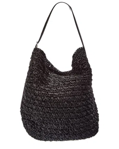 Totême Toteme Straw & Leather Tote In Red