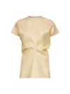 Totême Toteme Women Straw Basketweave Slouch Waist Top In Gold