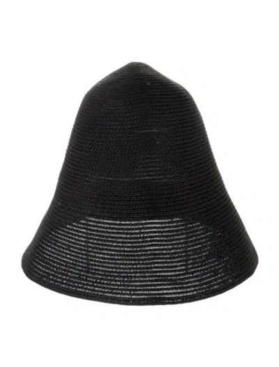 Pre-owned Totême Straw Bucket Hat In Black