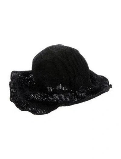 Pre-owned Totême Straw Sun Hat In Black
