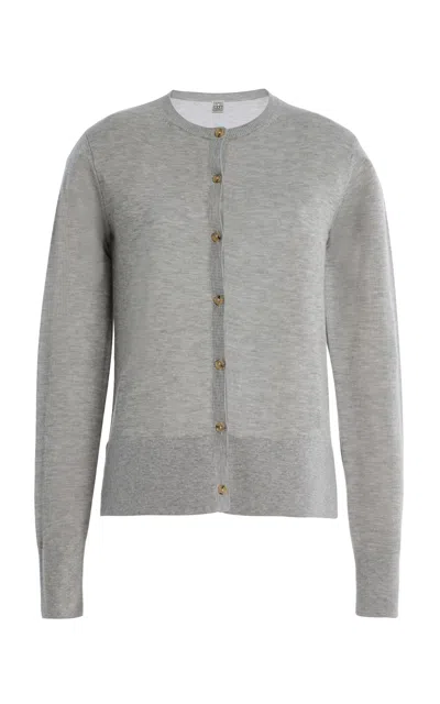 Totême Stretch-cashmere Cardigan In Gray