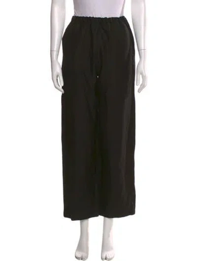 Pre-owned Totême Stretch Linen Slacks Wide Leg Pants In Black