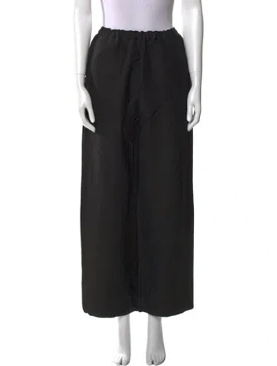 Pre-owned Totême Stretch Linen Slacks Wide Leg Pants In Black