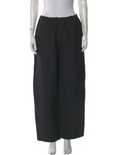 Pre-owned Totême Stretch Linen Slacks Wide Leg Pants In Black