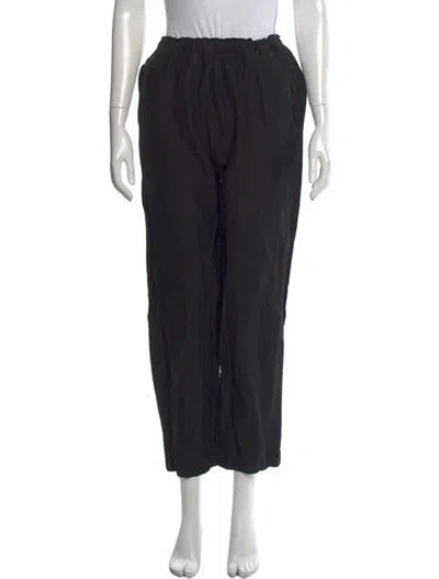 Pre-owned Totême Stretch Linen Slacks Wide Leg Pants In Black