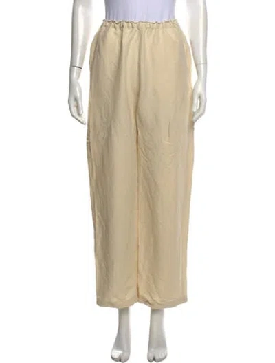 Pre-owned Totême Stretch Linen Slacks Wide Leg Pants In Neutral