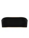 Totême Toteme Stripe Edge Strapless Bikini Top In Black