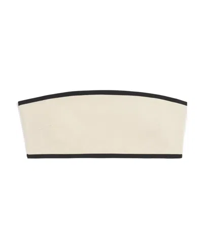 Totême Stripe Edge Strapless Bikini Top In Multi