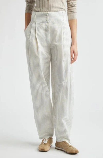 Totême Toteme Stripe Organic Cotton & Silk Balloon Pants In Animal Print