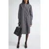 Totême Striped Organic Cotton-poplin Midi Shirt Dress In Gray