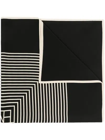 Totême Toteme Stripe Print Silk Scarf In Multi
