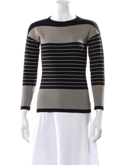 Pre-owned Totême Striped Bateau Neckline Sweater In Black