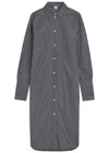 Totême Toteme Striped Cotton Midi Shirt Dress In Gray