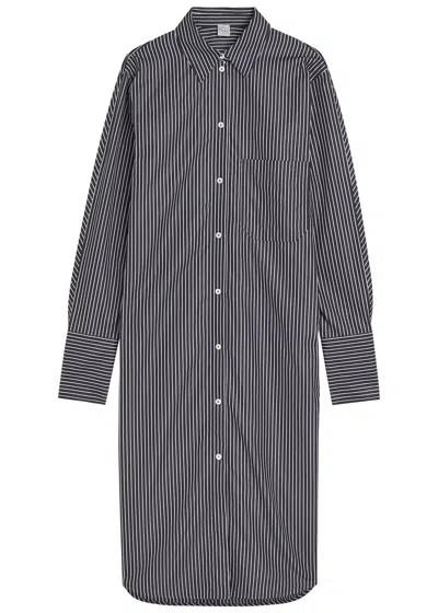 Totême Toteme Striped Cotton Midi Shirt Dress