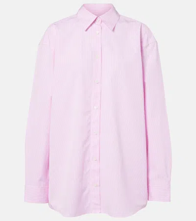 Totême Striped Organic Cotton-poplin Shirt In Pink