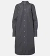 Totême Striped Organic Cotton-poplin Midi Shirt Dress In Gray