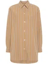 Totême Striped Cotton Shirt In Neutrals