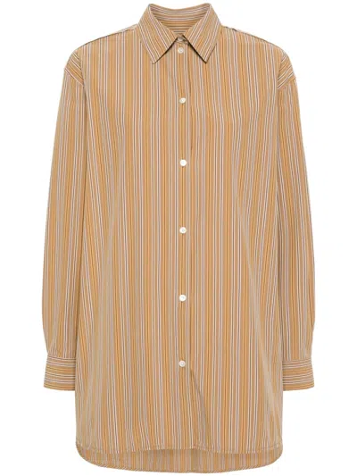 Totême Striped Cotton Shirt In Neutrals