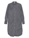 Totême Striped Shirtdress Cotton Chest Pocket Detail In Gray