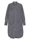 Totême Striped Shirtdress Cotton Chest Pocket Detail In Gray