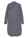 Totême Striped Shirtdress Cotton Chest Pocket Detail In Gray
