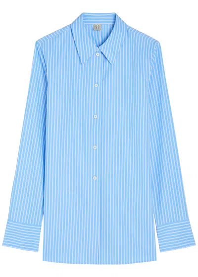 Totême Toteme Striped Cotton-poplin Shirt In Blue
