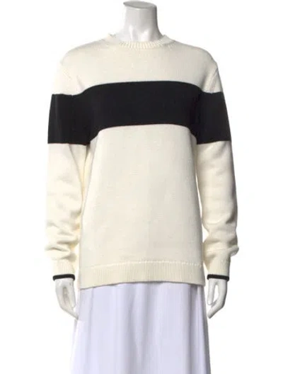 Pre-owned Totême Striped Crew Neck Sweater In Yellow
