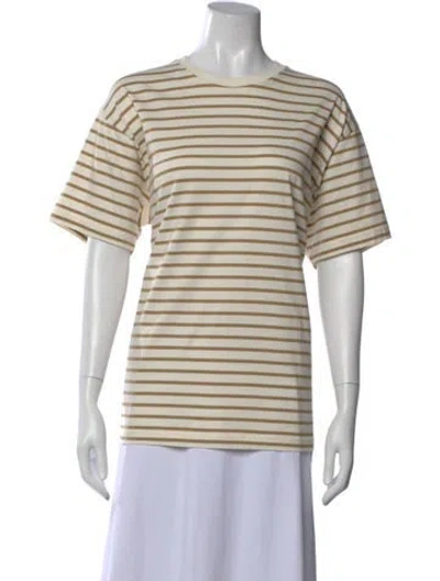 Pre-owned Totême Striped Crew Neck T-shirt In White