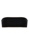 Totême Stripe Edge Strapless Bikini Top Black In Black