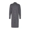 Totême Striped Organic Cotton-poplin Midi Shirt Dress In Gray