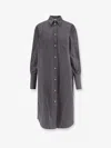 Totême Striped Organic Cotton-poplin Midi Shirt Dress In Gray