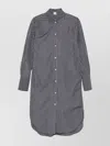 Totême Striped Organic Cotton-poplin Midi Shirt Dress In Gray