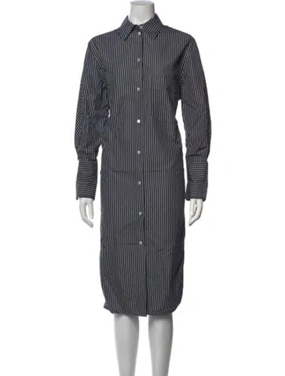 Pre-owned Totême Striped Knee-length Dress In Grey