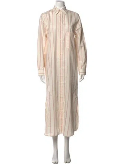 Pre-owned Totême Striped Long Dress In Neutrals