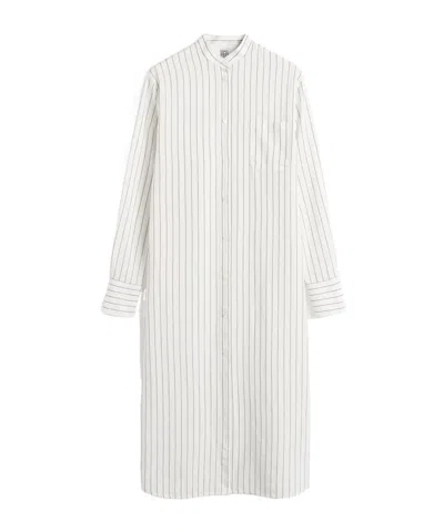 Totême Cotton Silk Summer Tunic Dress In White
