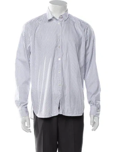 Pre-owned Totême Striped Long Sleeve Shirt In White