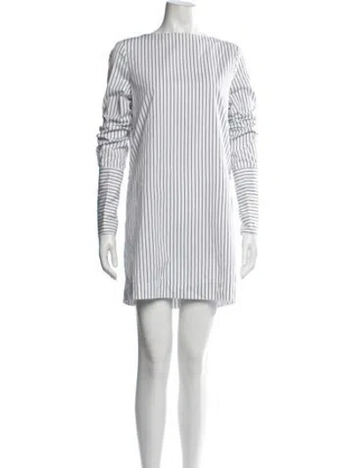 Pre-owned Totême Striped Mini Dress In White