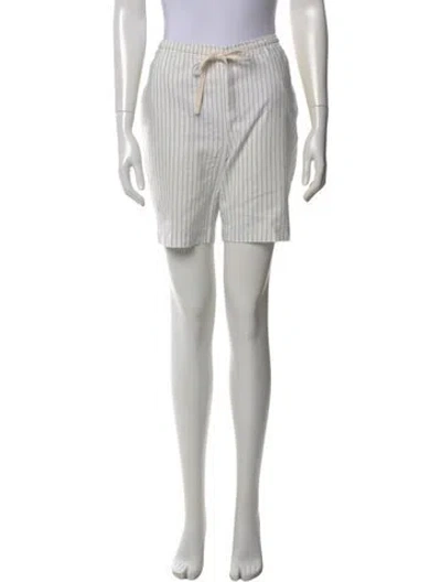 Pre-owned Totême Striped Mini Shorts In White