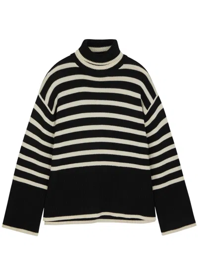 TOTÊME TOTEME STRIPED ROLL-NECK WOOL-BLEND JUMPER