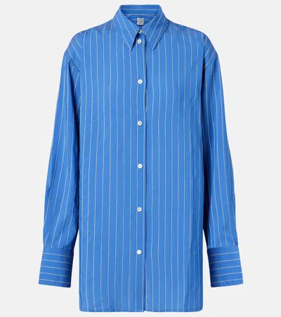 Totême Striped Shirt In Blue