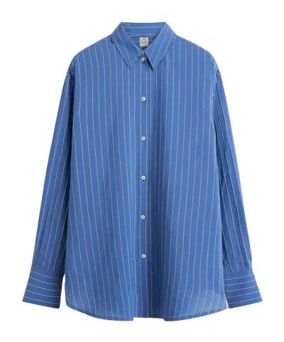 Totême Striped Shirt In Blue