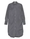Totême Striped Organic Cotton-poplin Midi Shirt Dress In Gray