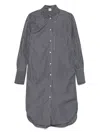 Totême Striped Organic Cotton-poplin Midi Shirt Dress In Gray